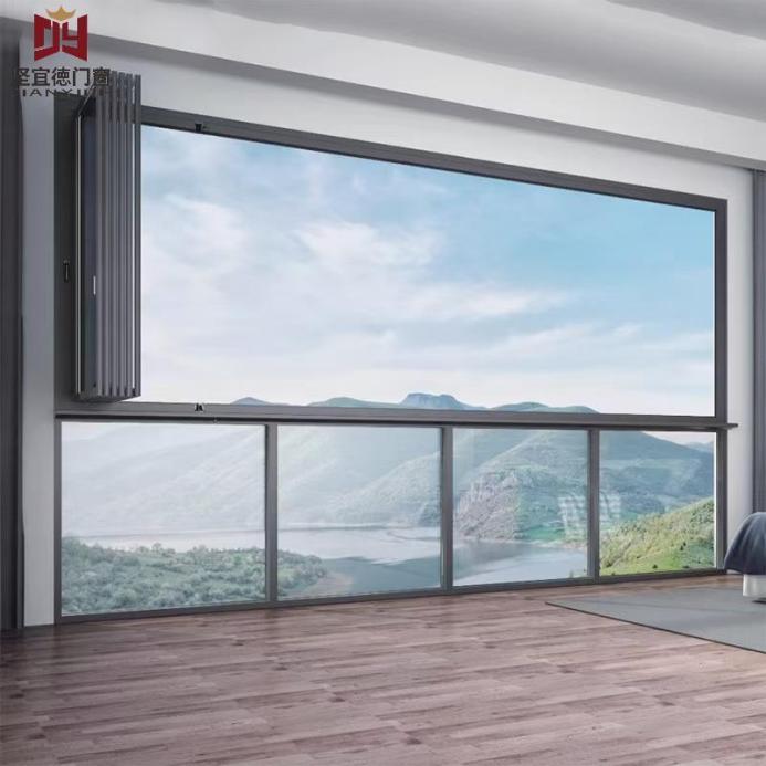 JIANYIDE Modern Aluminum Alloy Sliding Horizontal Folding Window Sound Insulation Folding Screen 5-Year Warranty Bathroom