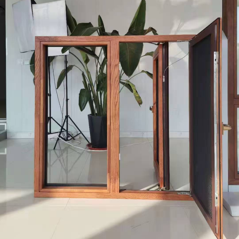 China Supplier Thermally Efficient Aluminum Clad Wood Windows Waterproof Large Glass windows