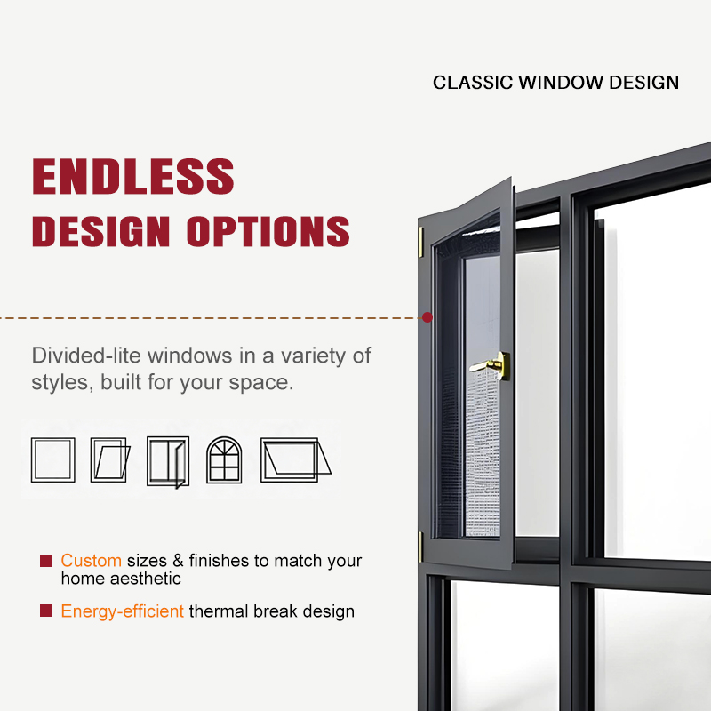 Modern Style Aluminum Alloy Vertical Opening Sliding Hurricane Impact Windows Thermal Break 5 Year Warranty Direct Factory