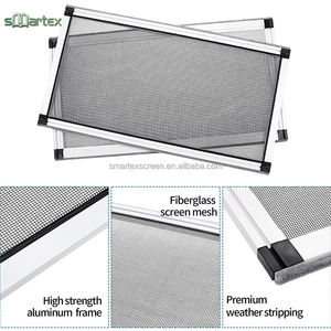 Modern Anti-Mosquito Fiberglass Screen Windows With Extensible Adjustable Insect Screens Fire-Proof &amp; Washable