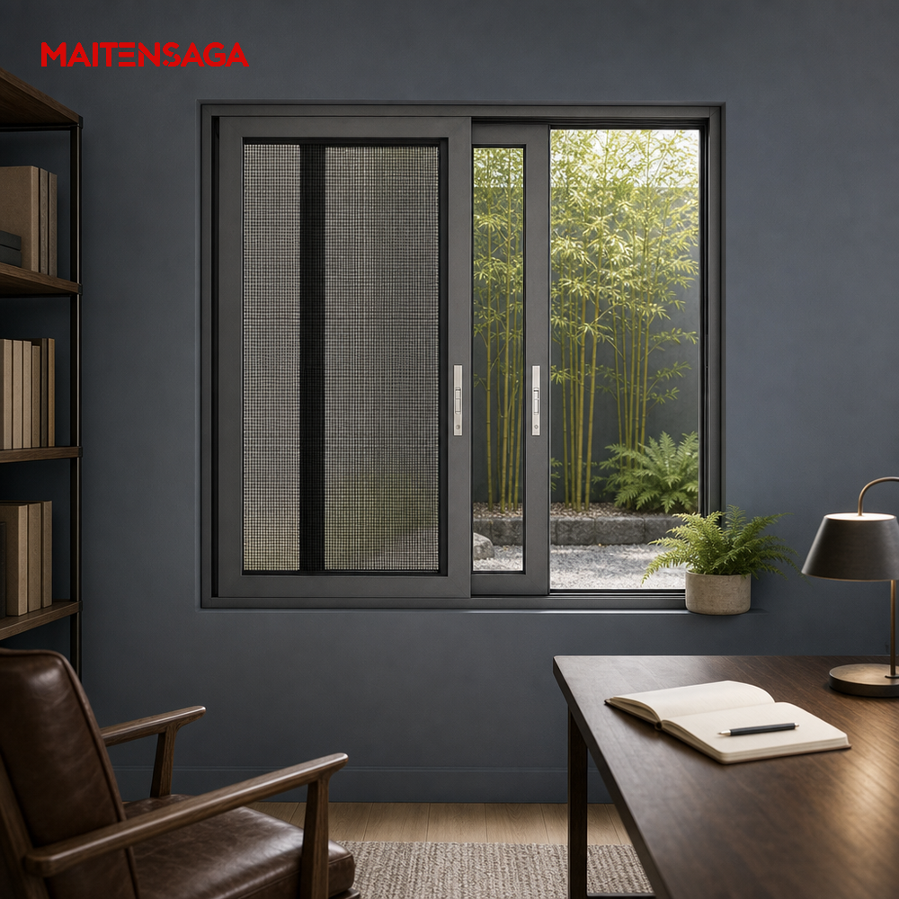 New Design Aluminum Sliding Window With Insect Screen Energy Saving Custom Size Available For Apartment Kitchen Bathroom