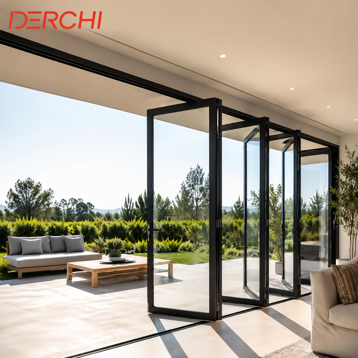 As2047 Australian Folding Door Double Glazed Glass Window External Patio Door Exterior Soundproof Balcony Aluminum Bi-fold Doors