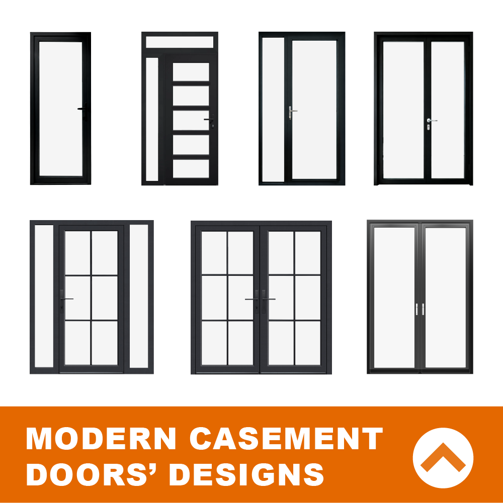 Latest Design Energy Efficiency Exterior Front Entry Doors Aluminum Swing Glass Door Residential French Doors