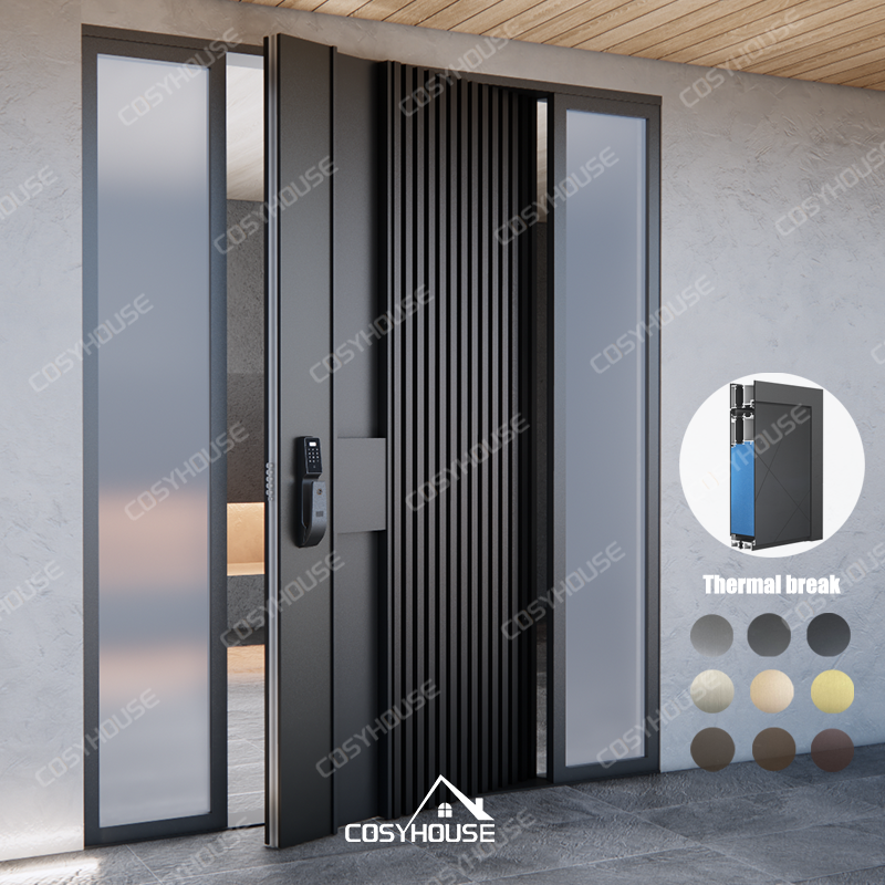 Steel Security Door Exterior Front Entry Door For House Villa Apartment With Custom Lock System
