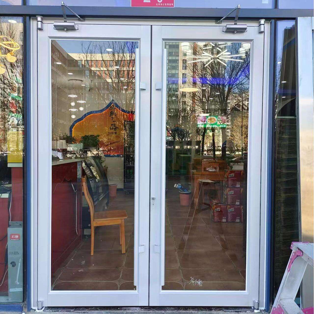 Bestselling Durable Modern Commercial Left Hand (LH) Aluminum Alloy Frame Tempered Glass Waterproof Storefront Door Model 009 1