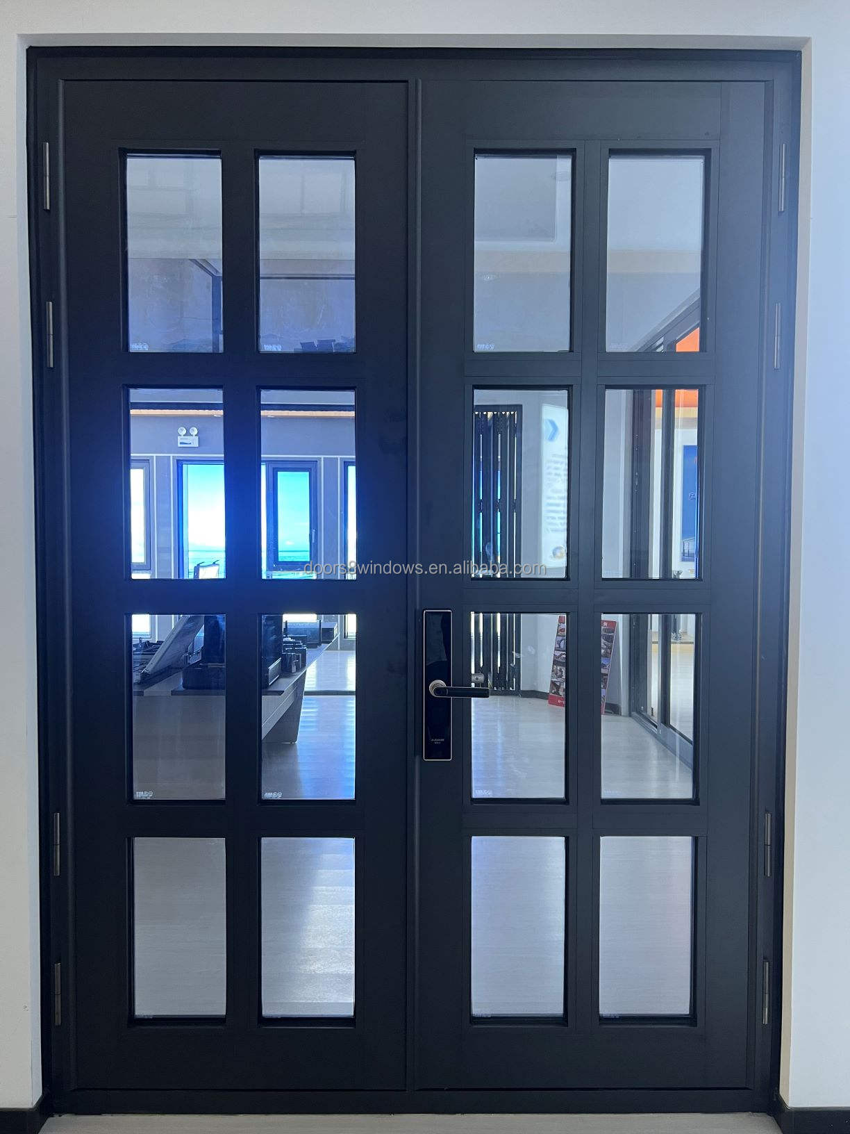 Bestselling Durable Modern Commercial Left Hand (LH) Aluminum Alloy Frame Tempered Glass Waterproof Storefront Door Model 009 1