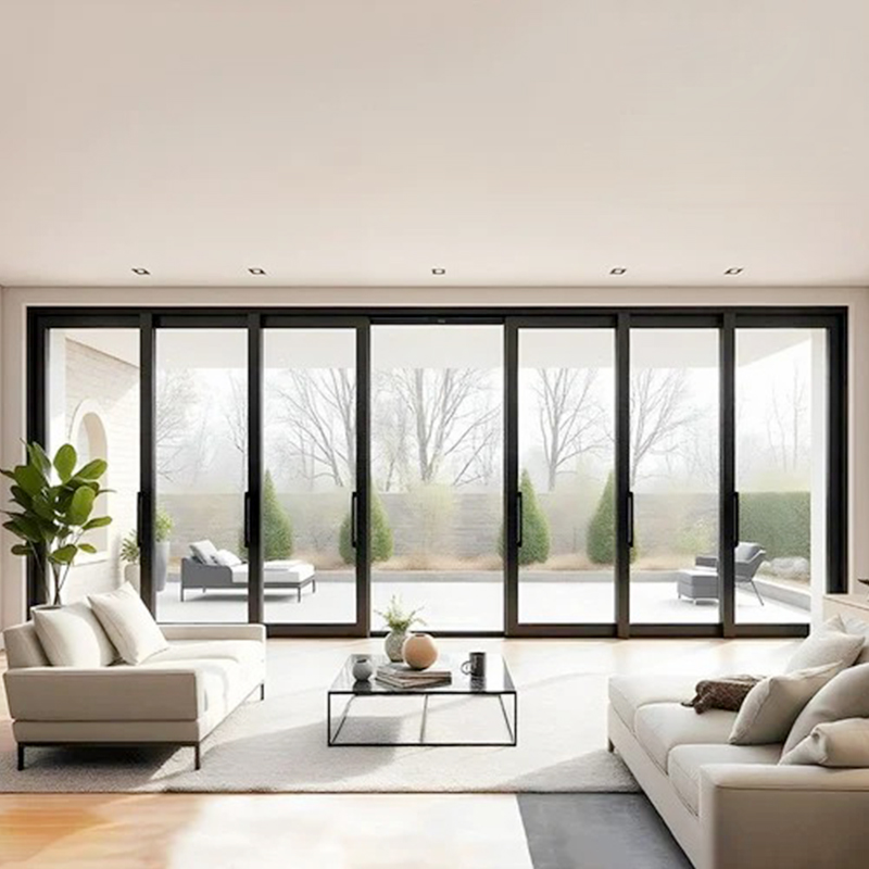 Aluminum Alloy Villa Patio Sliding Doors Double Tempered Glazed Waterproof and Windproof