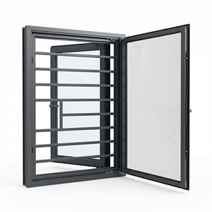 High Impact Insulated Thermal Break Bridge Aluminum Profile Frame Casement Windows with Screens and Bars