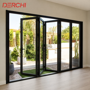 Modern Aluminum Double Glass Exterior Bifold Door