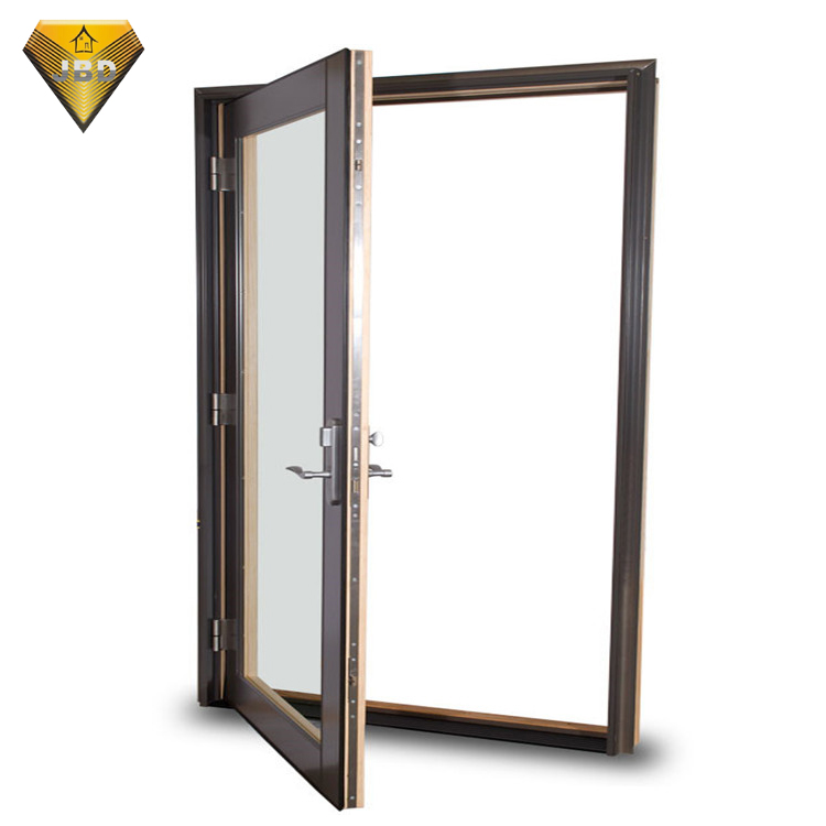 French Open Aluminum Alloy Steel Glass Door Design