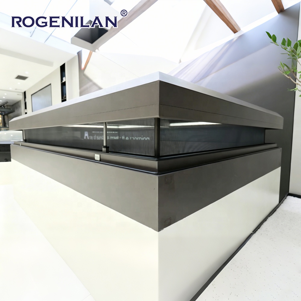Rogenilan Factory Custom Electric Thermal Break Aluminum Skylights Double Glazed Anti-Mosquito Skylight Roof Window