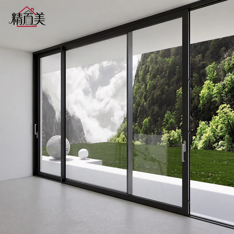 Modern Minimalist Weather Proof Corrosion Resistant Slim Frame Double Tempered Glass Aluminium Lift And Slide Door