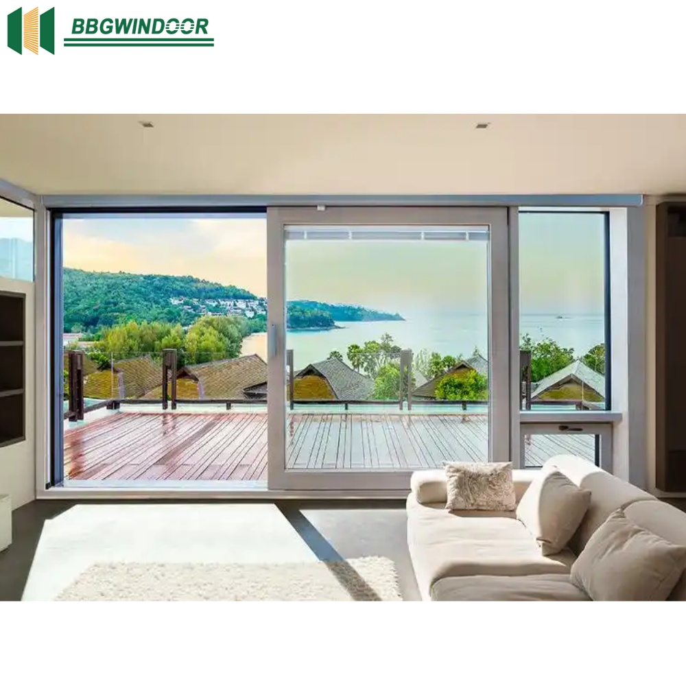 Lukliving Customized Certified Thermal Break Aluminium Clad Wood Patio Sliding Door Double Glazed Lift and Sliding Door