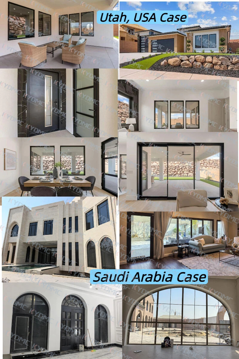 Low E Double Glass Aluminum Black Frame Bifold Windows NFRC Modern Exterior Garden American Bar Folding Window