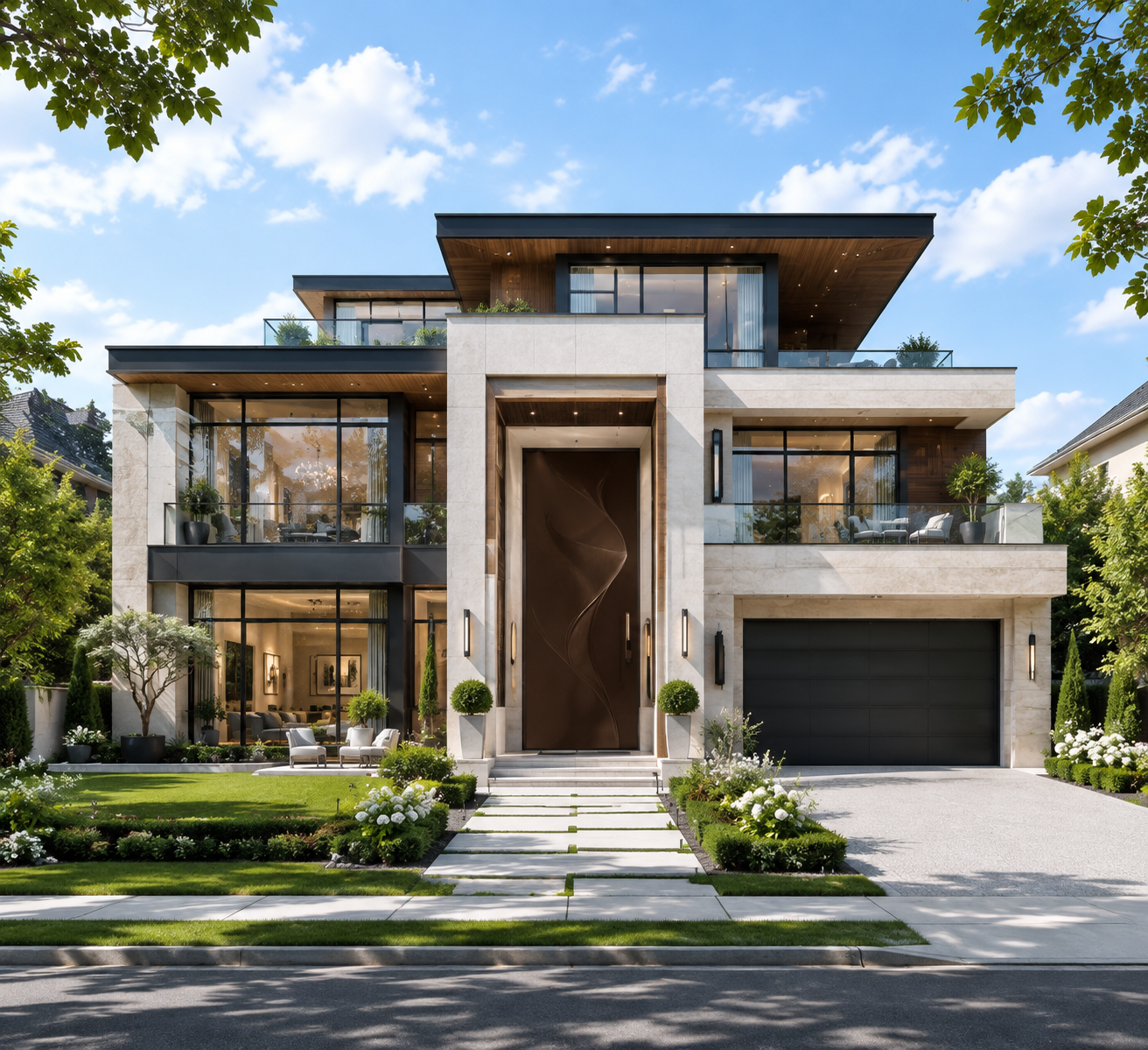 Luxury Aluminum Pivot Entrance Door with Large Panel Design Modern Thermal Insulation for Villa and Apartment Projects