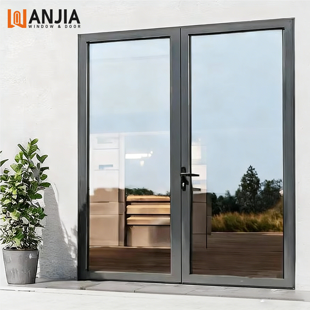 Latest Design Energy Efficiency Exterior Front Entry Doors Aluminum Swing Glass Door Residential French Doors