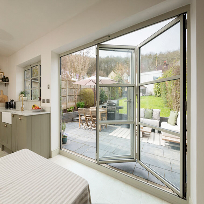 AS2047 Australian Modern Aluminum Folding Bi-Fold Door with Double Glazing Screen for Outdoor Garage & Patio Use