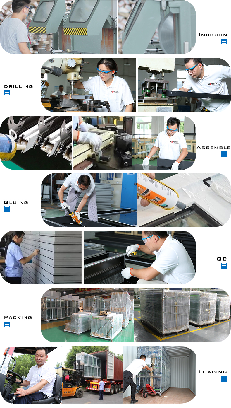Hurricane Proof Impact Soundproof Smart Interior Doors French Door Thermal Break Front Double Glass Casement Commercial Doors