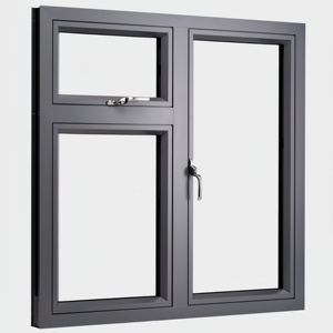 Customized Modern Louver Casement Window Large Aluminum Fixed Double Tempered Insulation Glass Soundproof Windproof Heat 5 Year