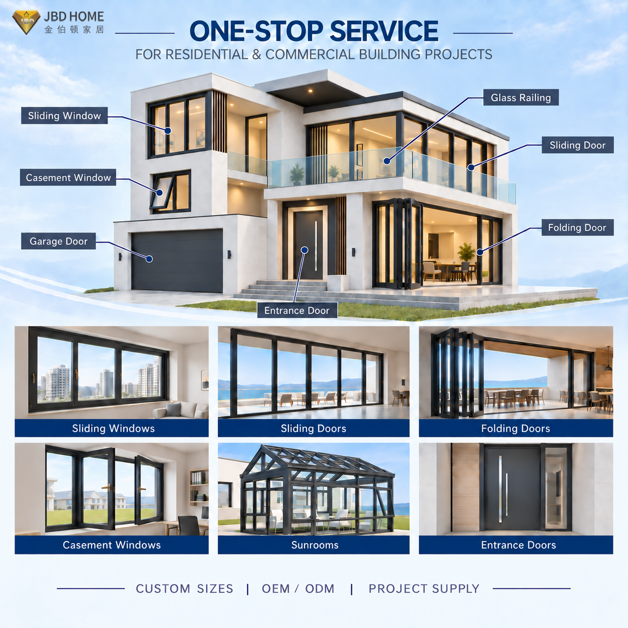 American Certified Hurricane Proof Folding Door Aluminum Metal Frame Double Tempered Glass Bi-fold Doors