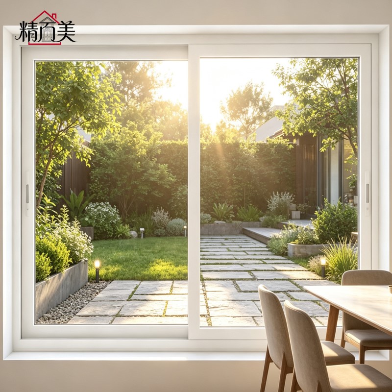 Custom Color Sleek Aluminum Sliding Window with Wide Clear Sliding Panels Daylight Garden View for Patio Backyard Terrace House