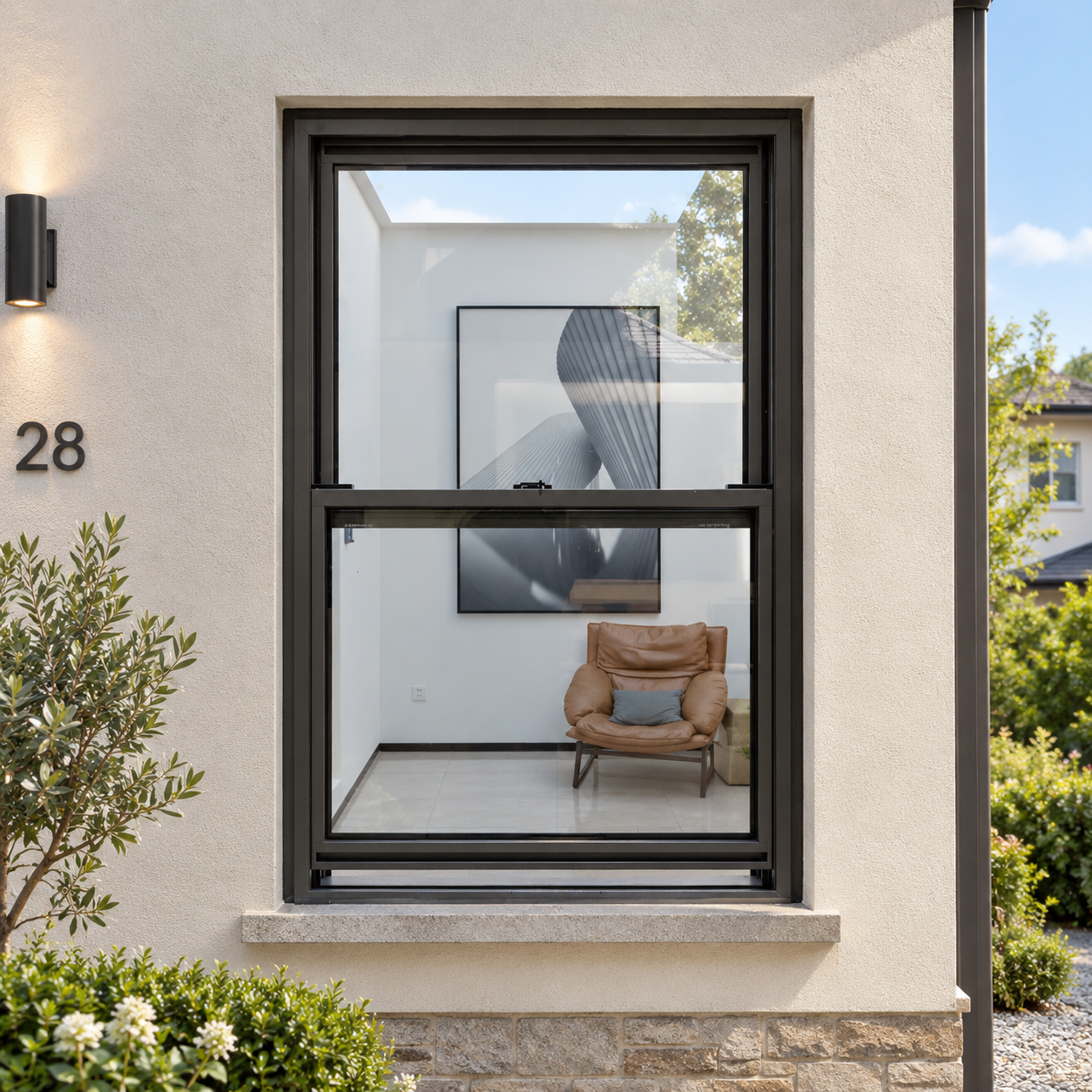 Aluminium Frame Glass Single-Hung Windows for Apartments Office Buildings Sash Windows