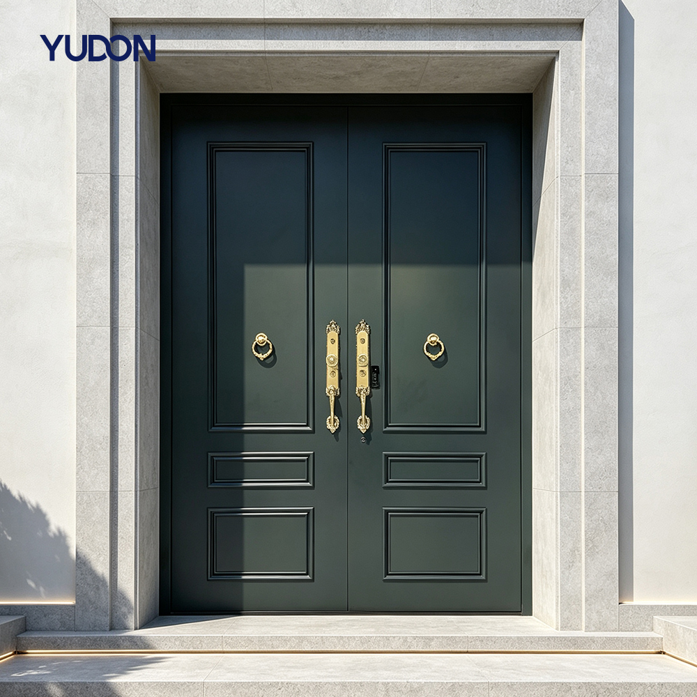 YUDON DOOR Aluminum Armored Door Entrance Security Entrance Door Soundproof Heavy Duty Hinge Bullet Proof for Modern House Front