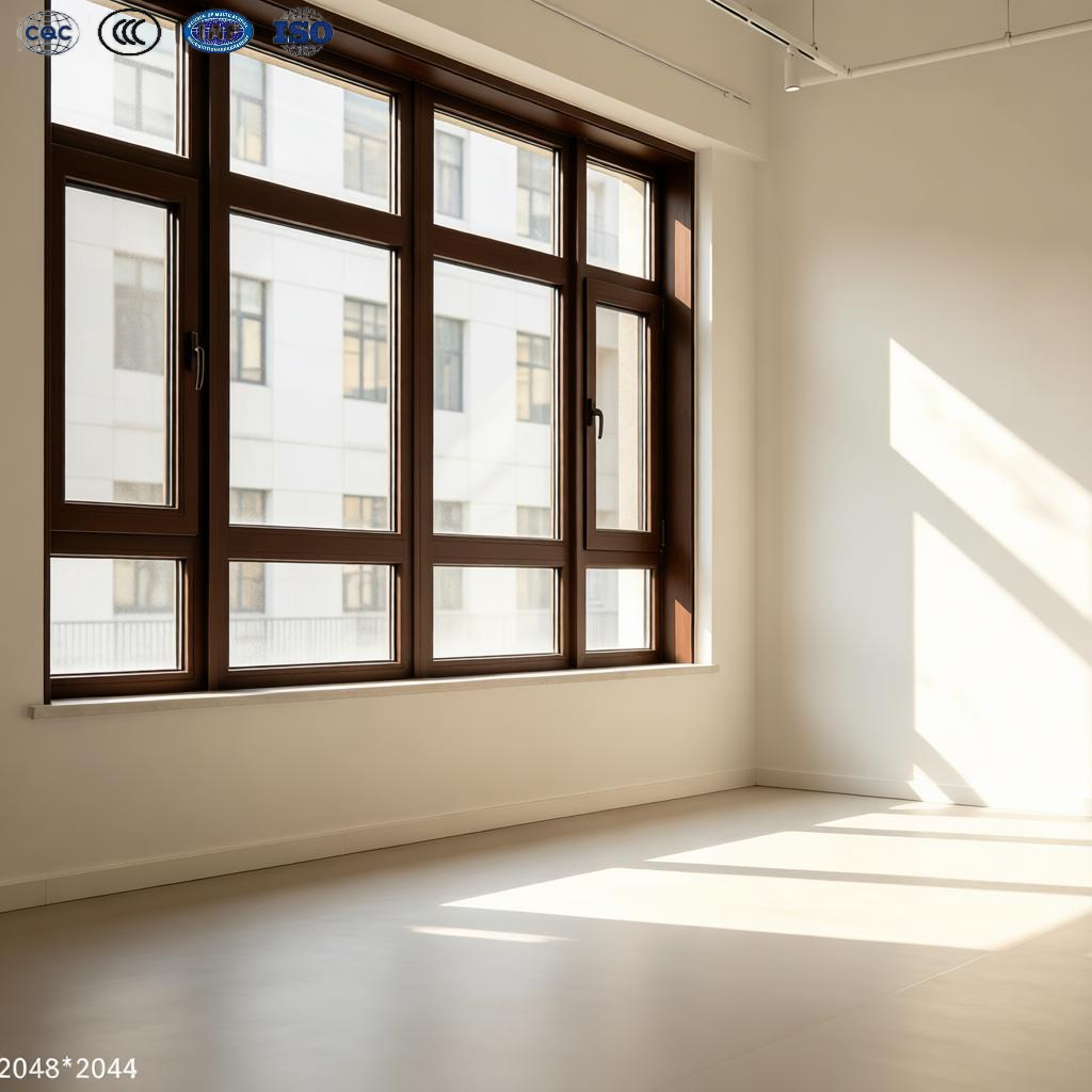 Custom Black Aluminum Casement Windows Energy Efficient Thermal Break Triple Glazed Aluminum Windows With Grid