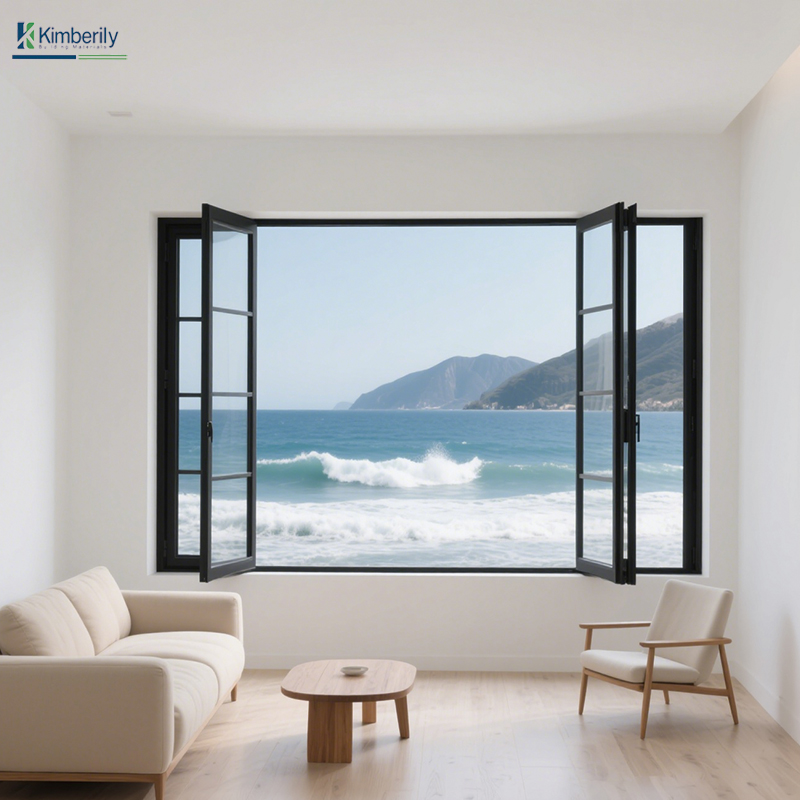 Hot Sale Modern Aluminium Windows Unique Folding Design for Kitchen Living Room Bathroom Outdoor Exterior Folding Louver Open