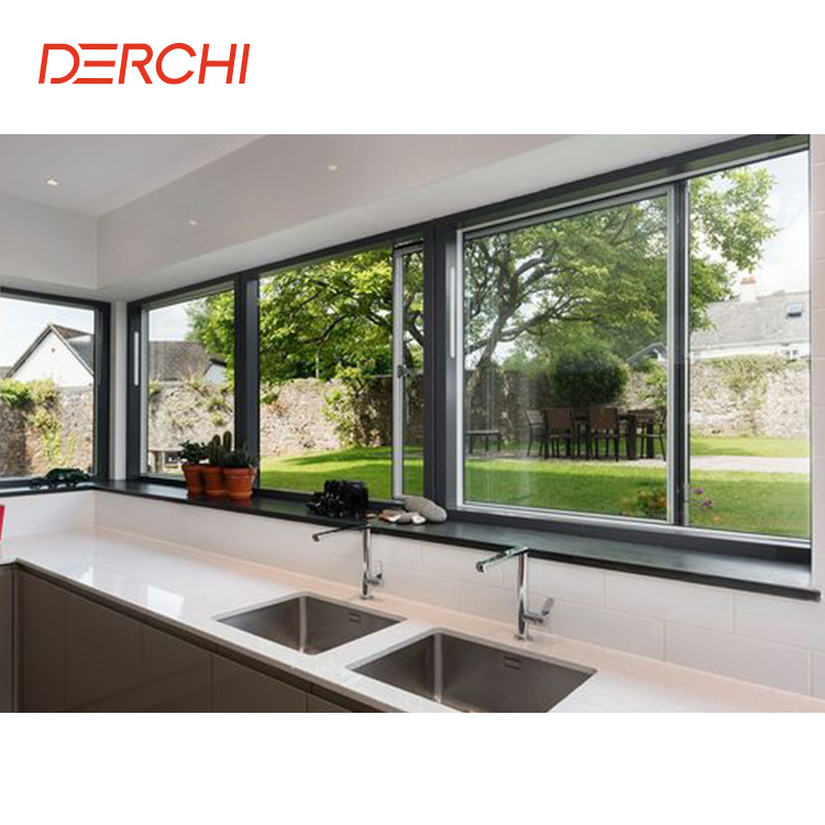 High Quality Double Tempered Glazed Custom Made Aluminum Glass Sliding Windows for House