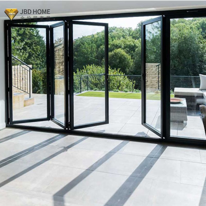 AS2047 Certified Modern Aluminum Alloy Glass Sliding Folding Door Windproof for Outdoor/Balcony Use for Courtyard Foldable