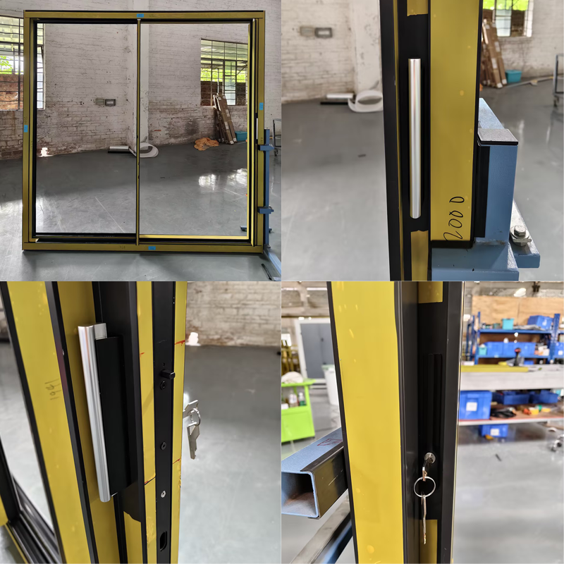 Amj Modern Glass Doors Sliding System Narrow Frame Aluminum Sliding Patio Doors With Folded Screen Mesh