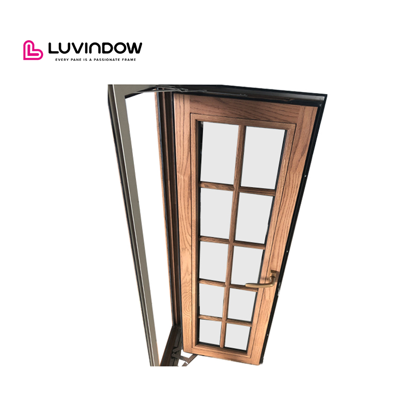 Australia Standard Simple Design Solid Wood Casement Windows Double Glazed Aluminum Clad Wood Out Swing Window