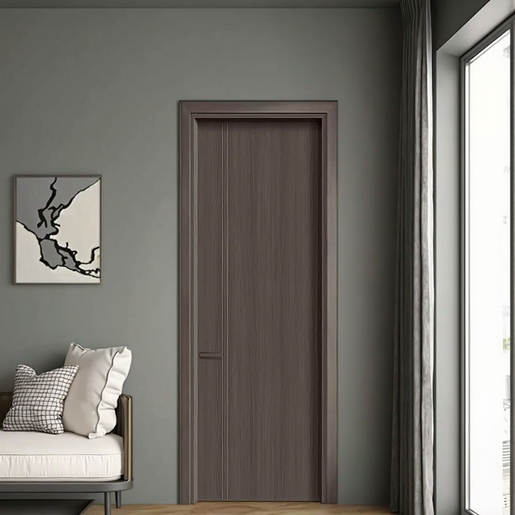 Modern Design New Aluminum Alloy Wood Composite Casement Door Interior Custom Wholesale for Bedroom Hotel