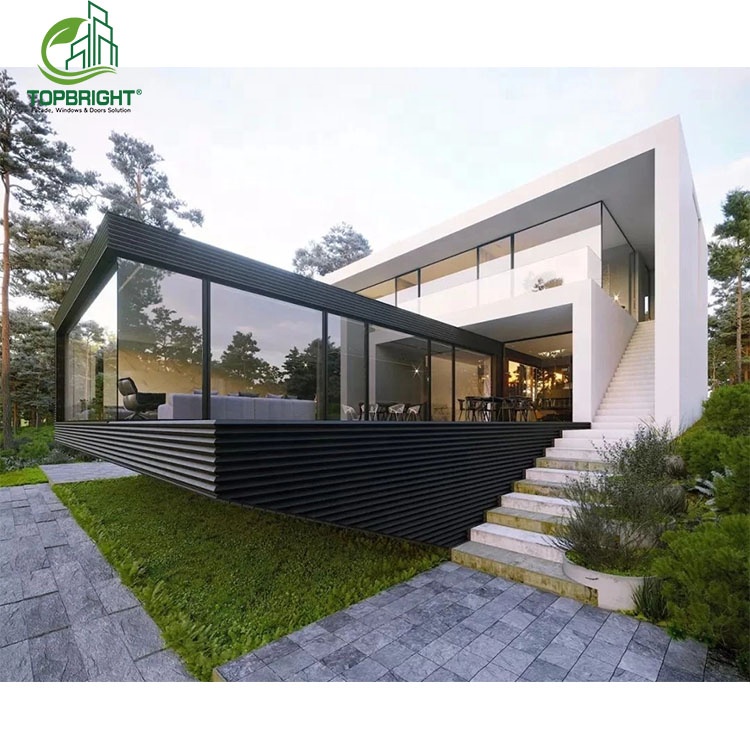 Houses Oem Large Glass Window Double Glazed Hurricane Impact windows Proof Aluminum windows