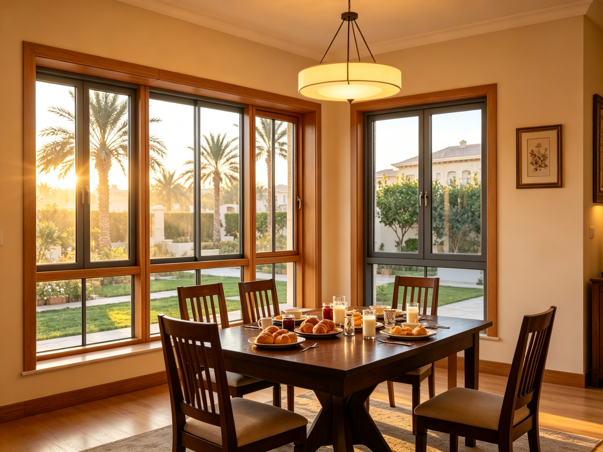 Custom Aluminum Clad Wood Casement Windows with Double Glazed Energy Star Certification for Modern Villa Homes