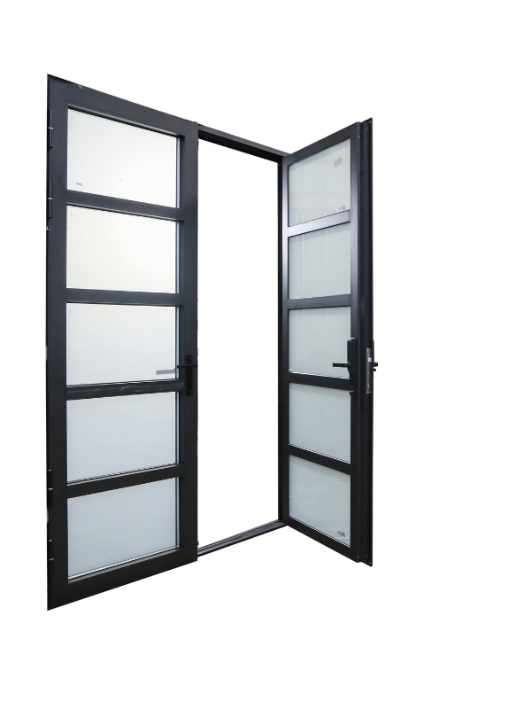 Hihaus Custom Glass Double Swing Door for Villa and Courtyard Aluminum Frame Tempered Glass Sakya Door