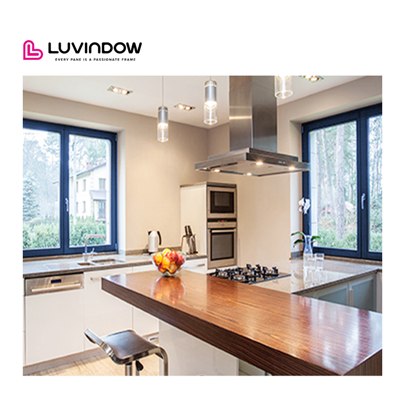 Modern Style Tilt Turn Window Low-E Glass German Hardware Aluminium Frame Swing Open For Villa-Double Glazing Horizontal Opening