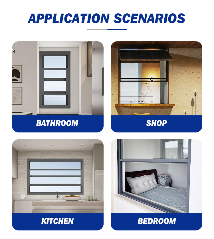 Modern Aluminum Single Hung Window Sliding Vertical Opening Tempered Glass Powder Coated Waterproof for Home Building