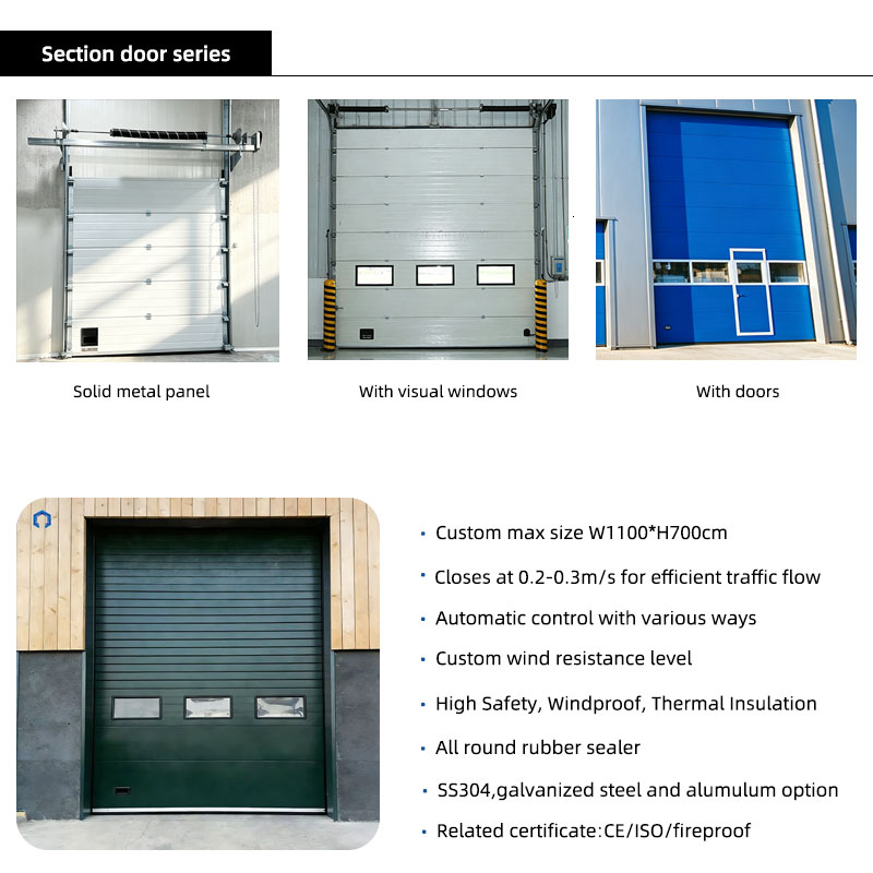 CE Certified Daylight-Enhancing Industrial Sectional Door for Auto Repair Workshop