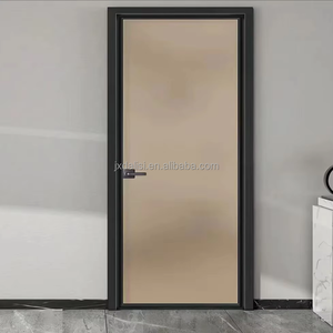 Modern Designed Aluminum Alloy Double Glazed Swing Casement Door Fiberglass Screen Netting Water Resistant for Hotel Bedroom