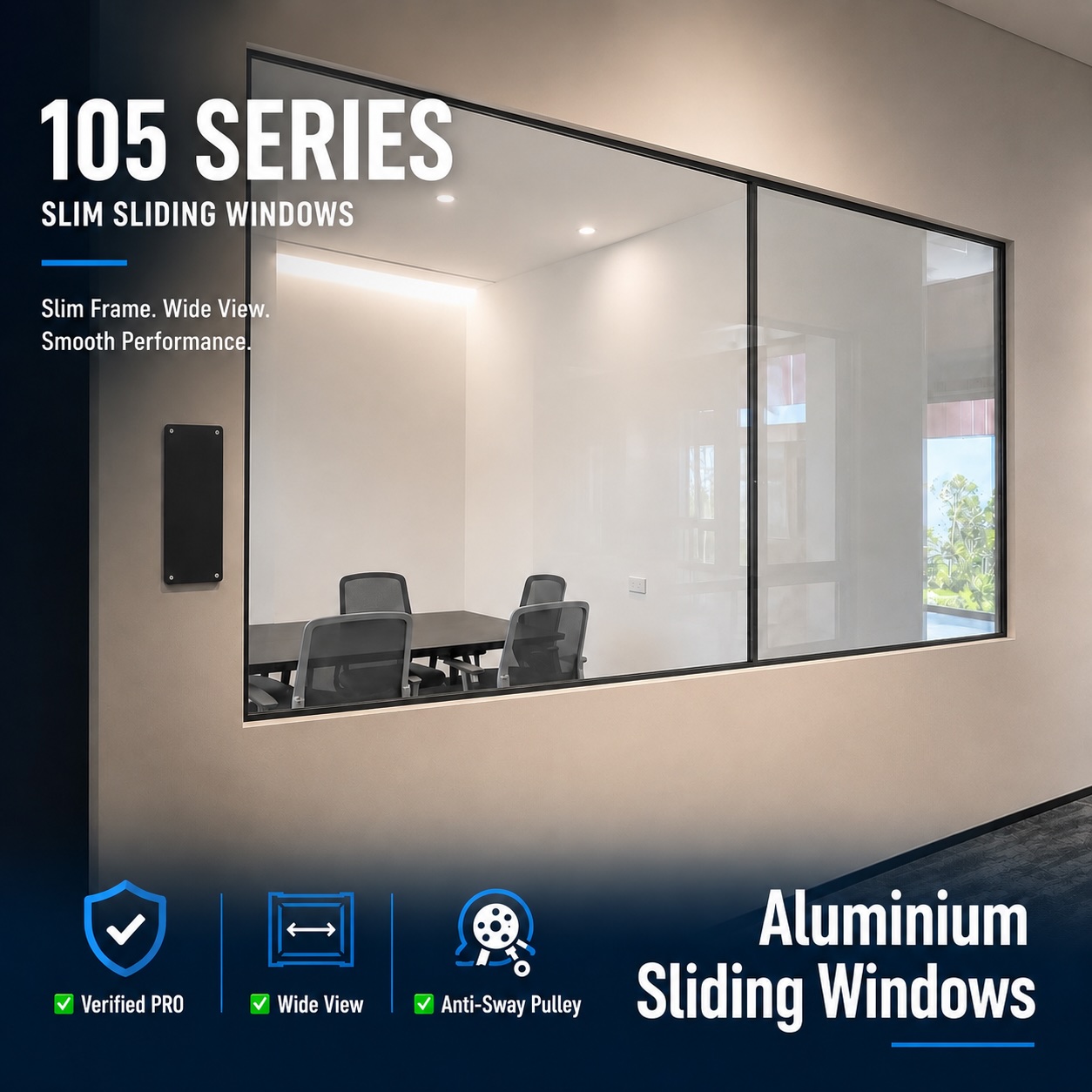 Thermal Break Wide View Soundproof Double Glazed Anti Sway Balcony Aluminum Sliding Windows Wide View Aluminium Window
