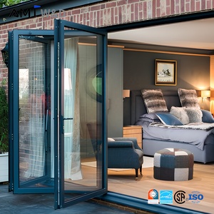 Office Building Bifolding Doors Aluminum Patio Bifold Door Thermal Break Triple Pane Folding Door