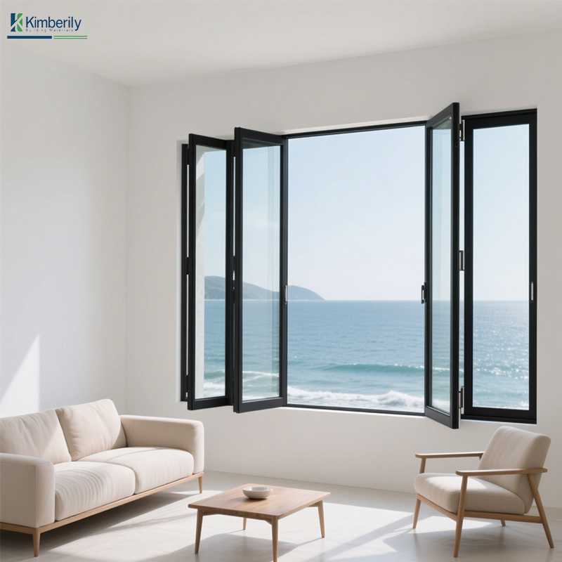 Hot Sale Modern Aluminium Windows Unique Folding Design for Kitchen Living Room Bathroom Outdoor Exterior Folding Louver Open