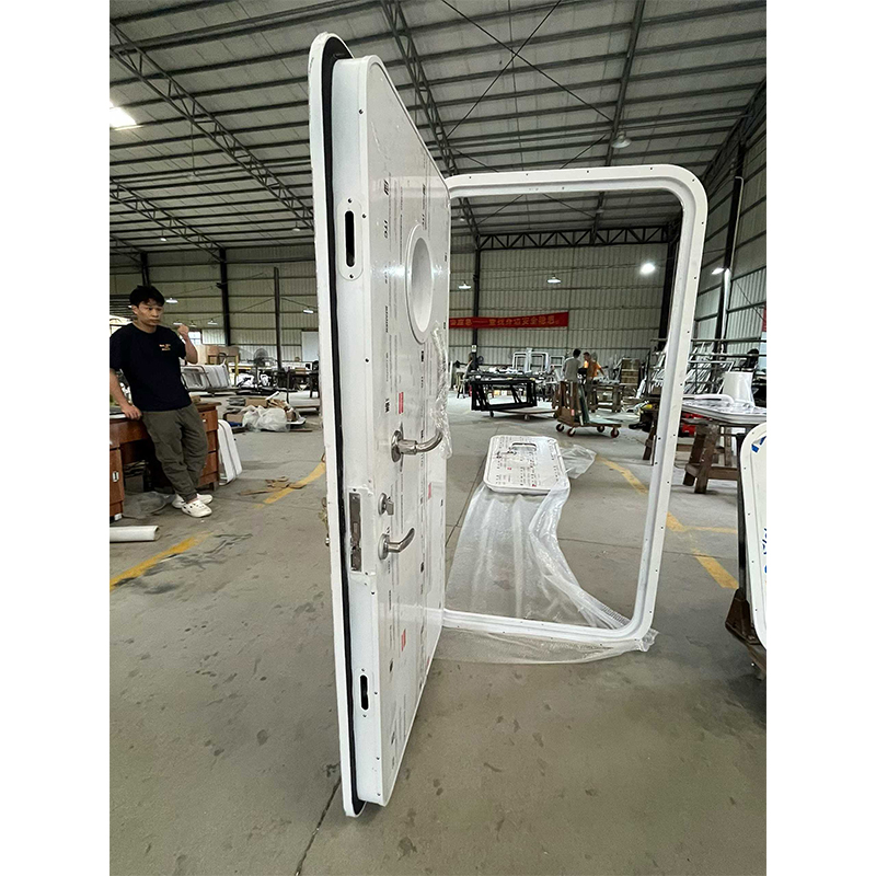 Custom Aluminium Marine Weathertight Cabin Door, Round Porthole Observation Window Marine Bulkhead Door