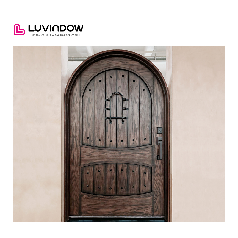 Hot Selling Cheap Modern Finished Solid Wood Honeycomb Glass Entry Door With Windproof Feature For Villa Customized Color