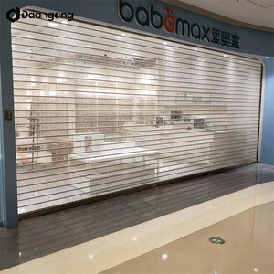Crystal Tambour Style Rolling Door for Jewelry Displays with Frosted Polycarbonate and Soft Close Mechanism