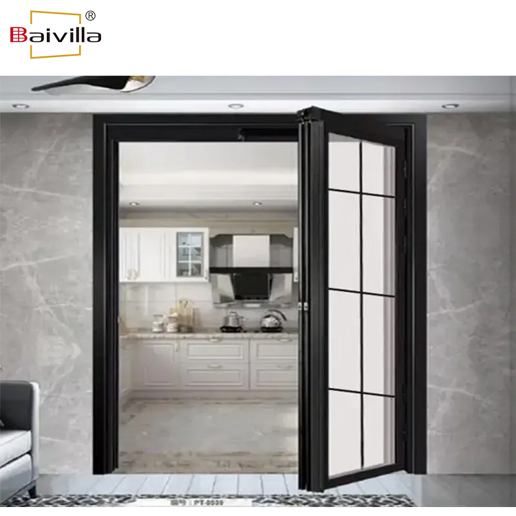 Modern Design PD Slide and Swing Doors Aluminum Alloy Tempered Glass PT Kitchen Sliding Door French Double Door CE Certified