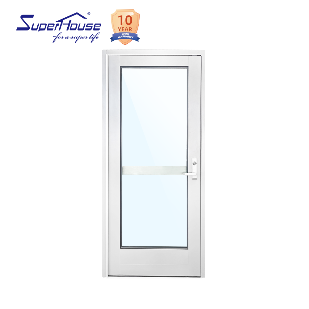 Superhouse Modern Design Heavy Duty Entrance Doors Commercial Escape Hurricane Impact Insulated Aluminum Door