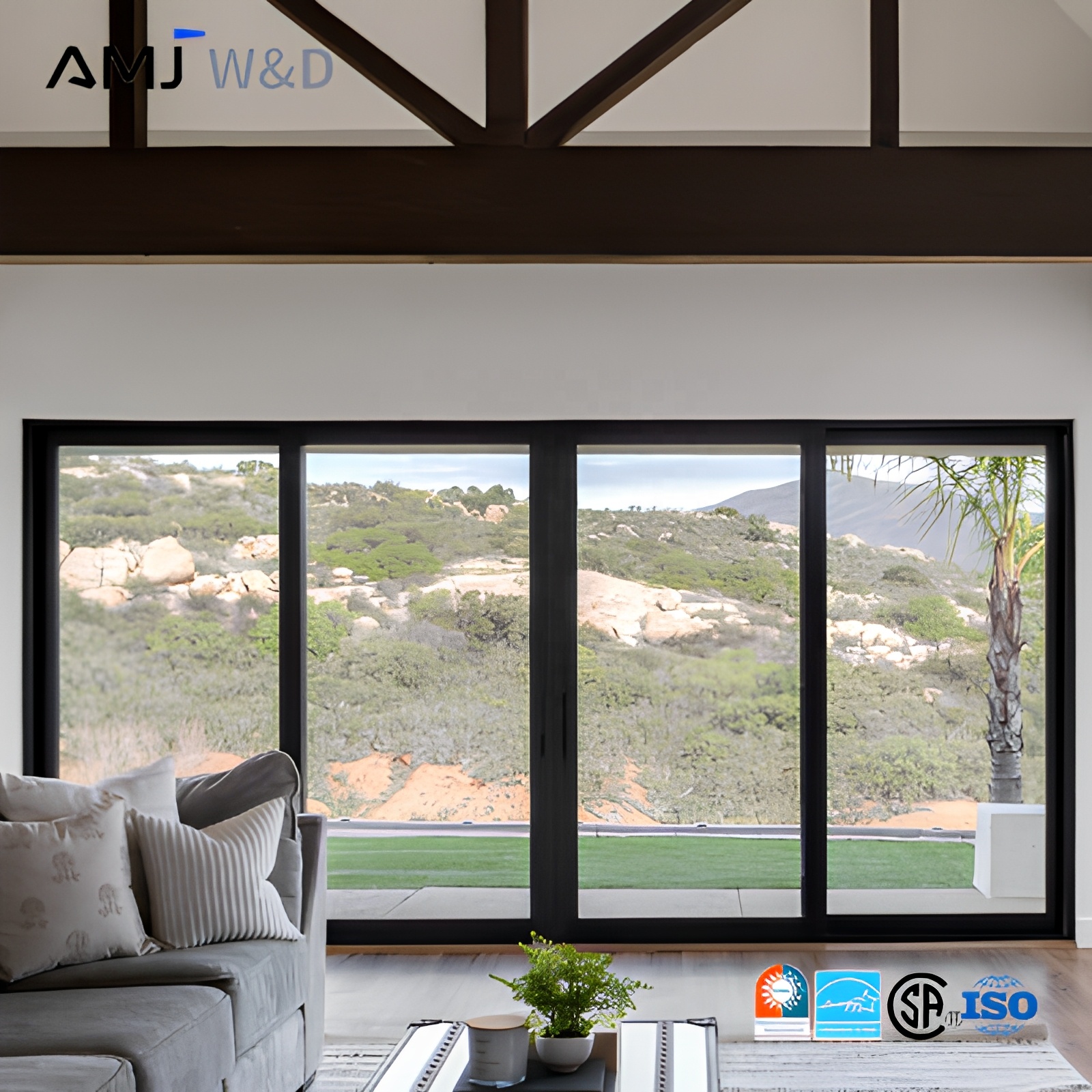 Heavy Duty Modern Energy Efficient External Glass Slide Large Sliding Patio Doors and Windows for Home